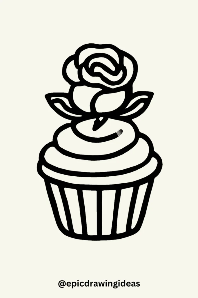 Rose as Cupcake Topper