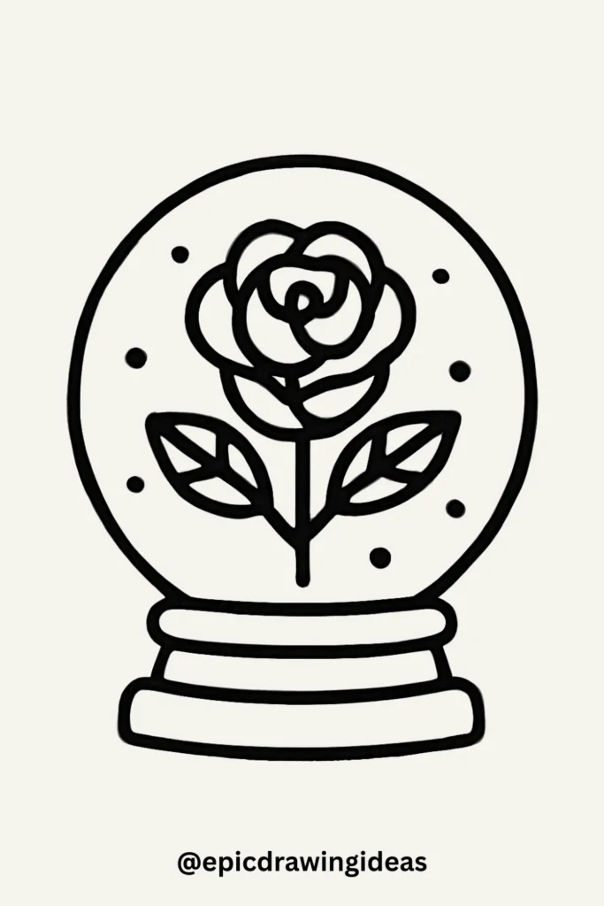 Rose in Snow Globe