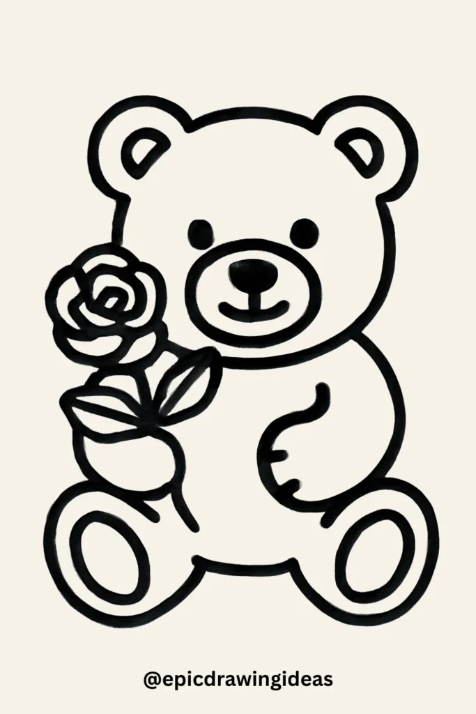 Rose with Teddy Bear