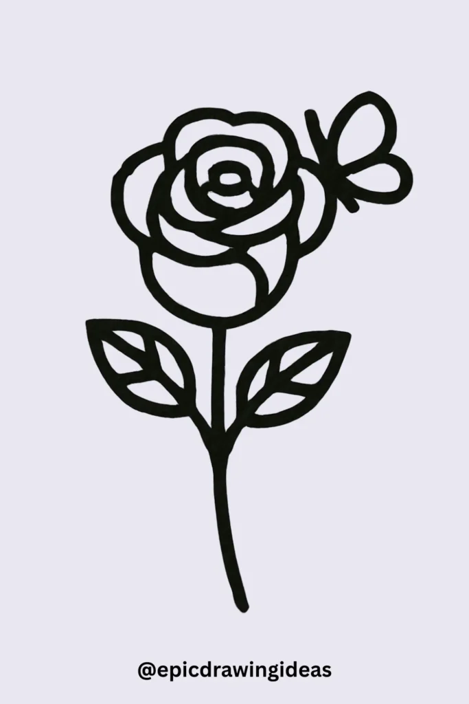 Rose with Butterfly
