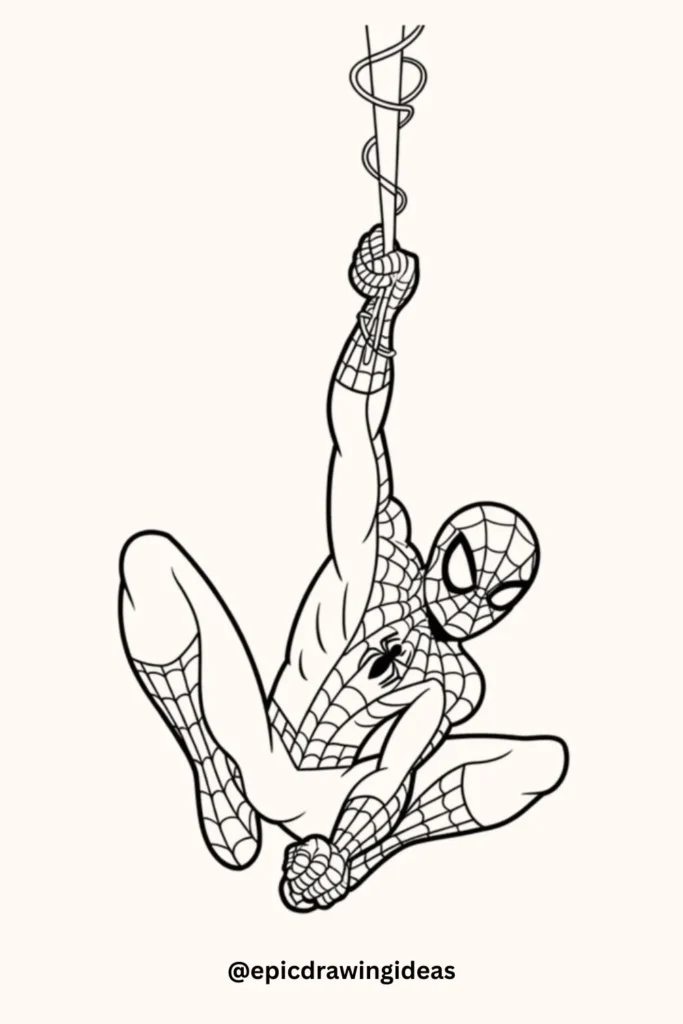 Spider-Man Hanging from a Web
