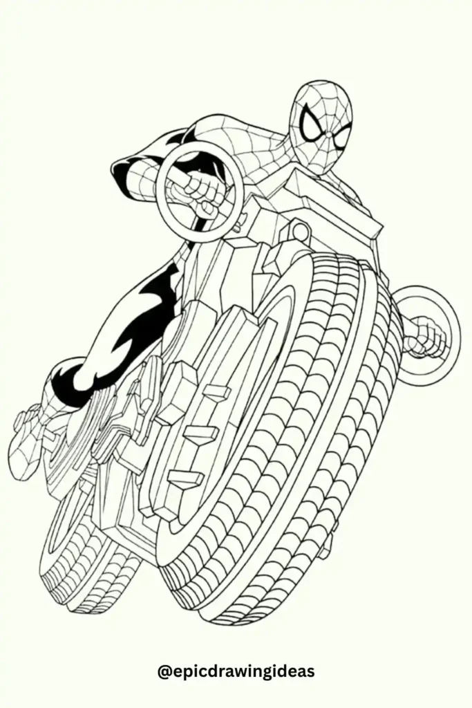 Spider-Man Rides a Motorcycle