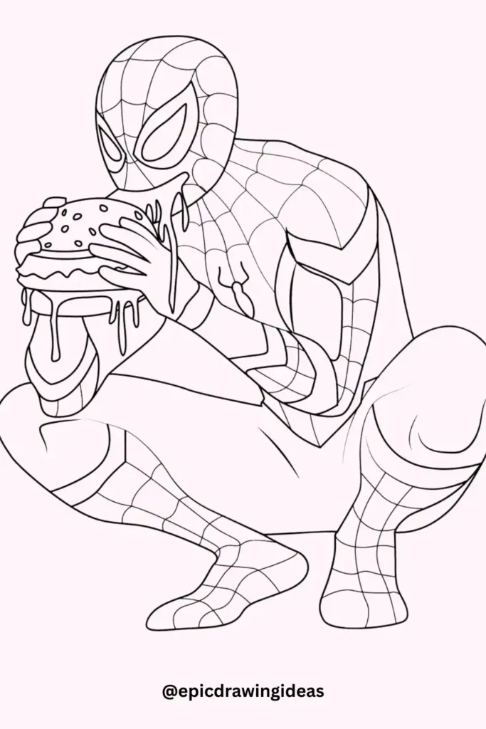 Spider-Man Enjoying a Burger