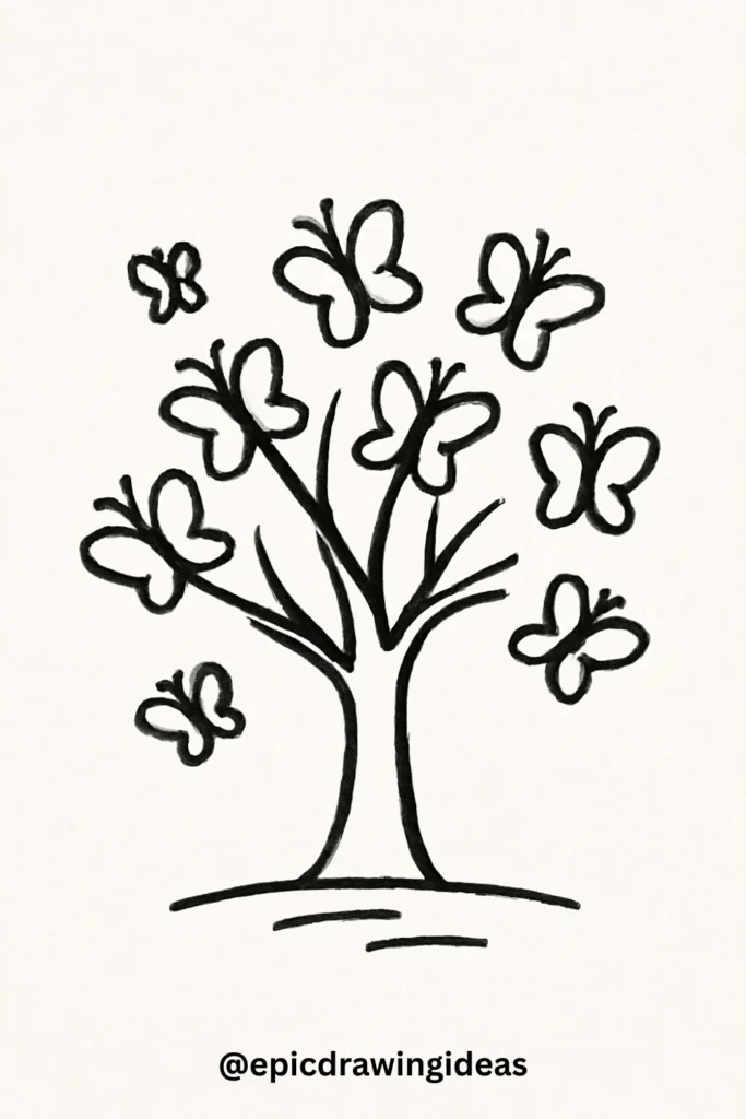 Tree with Butterfly Branches