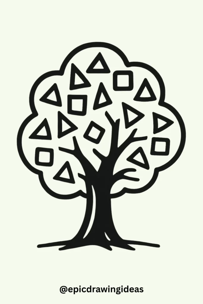 Tree with Geometric Leaves