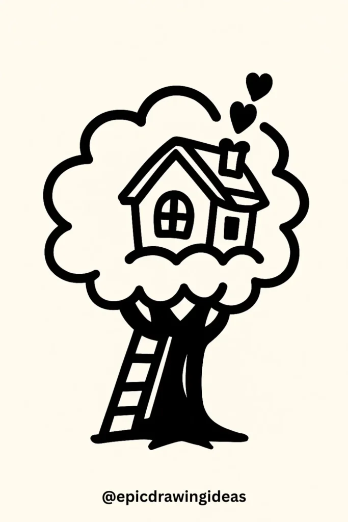 Tree with a House Built into It