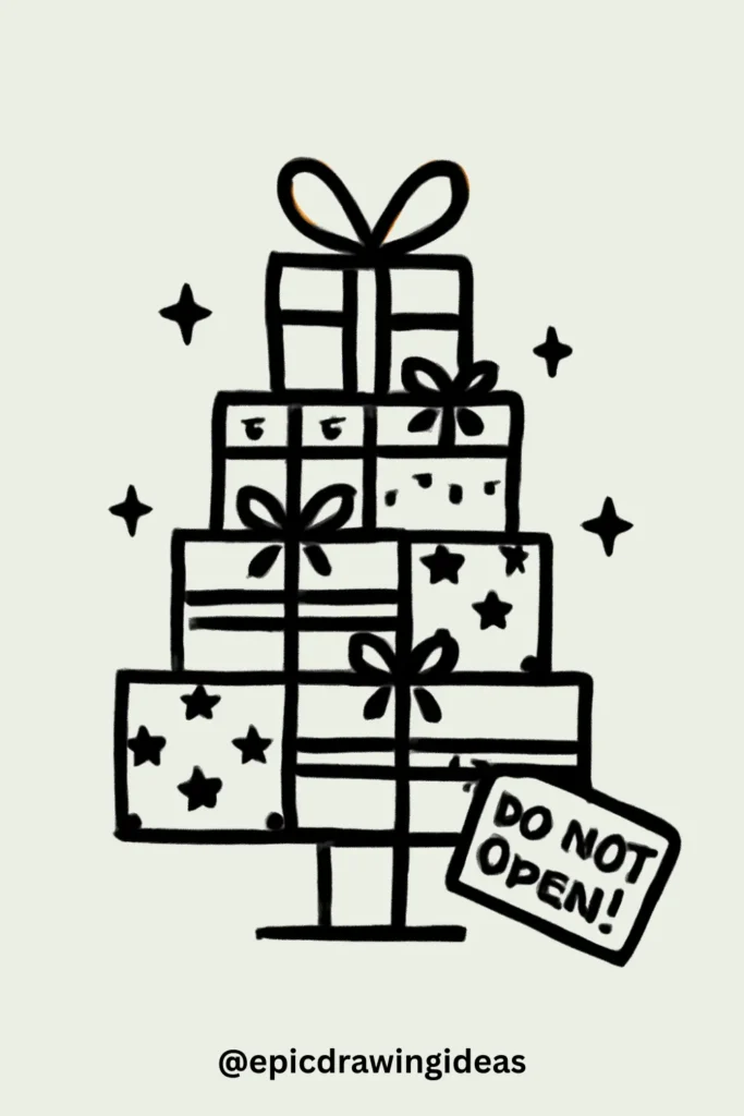 Tree Made of Stacked Presents