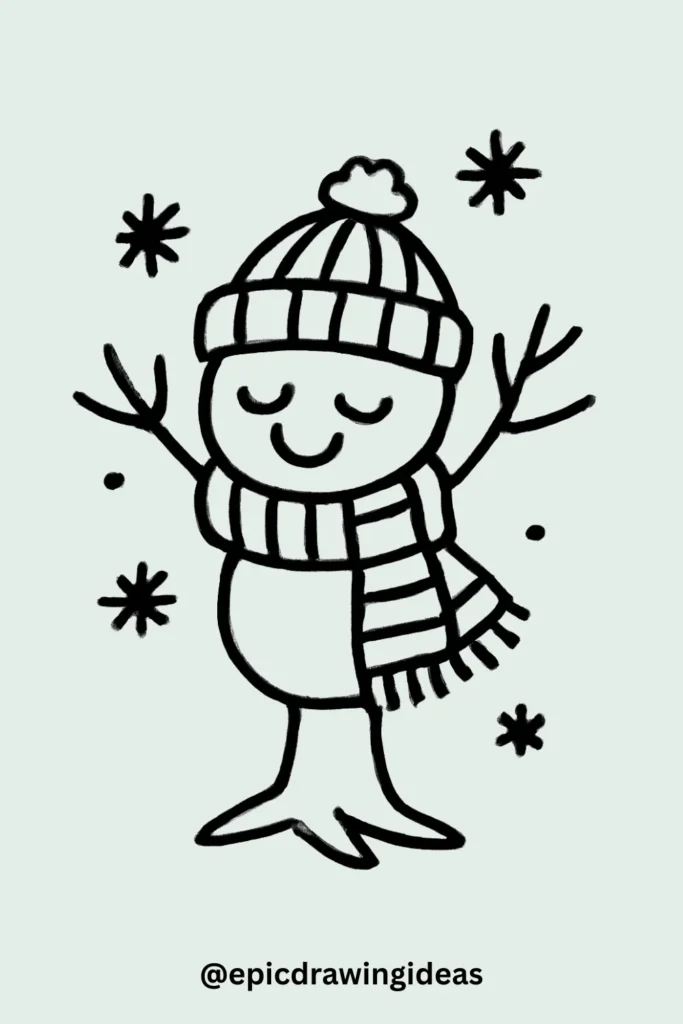 Tree Wearing a Scarf and Hat