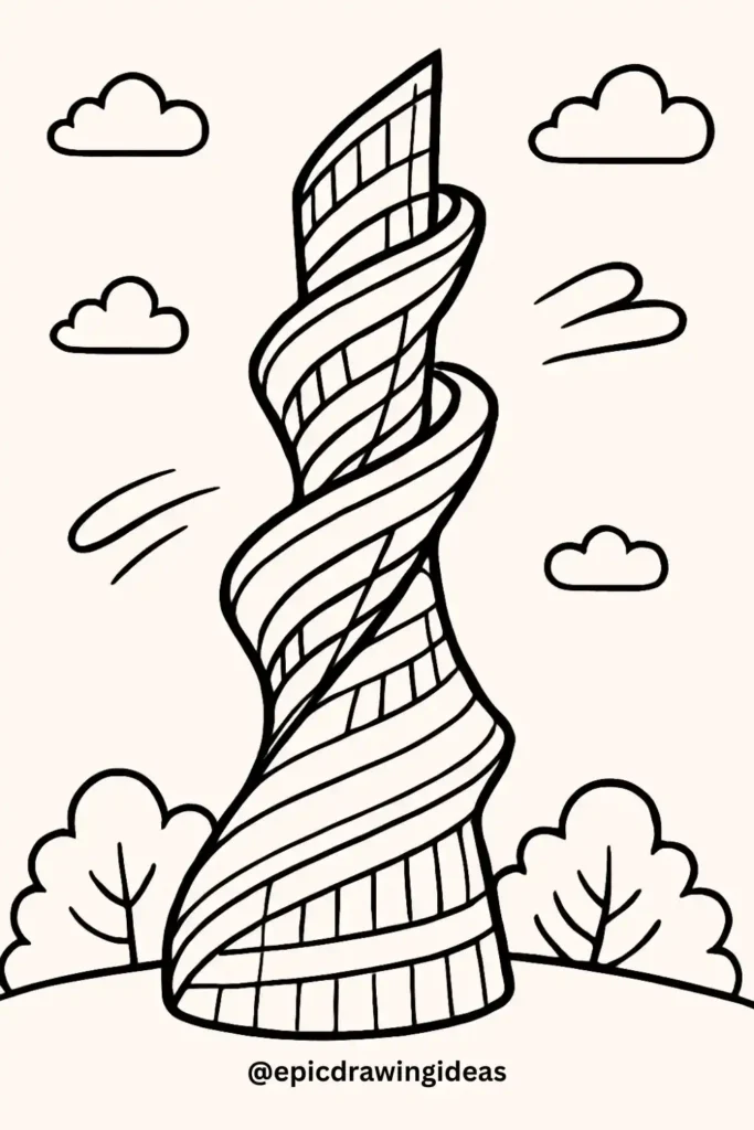 Twisting Tower with Organic Shape