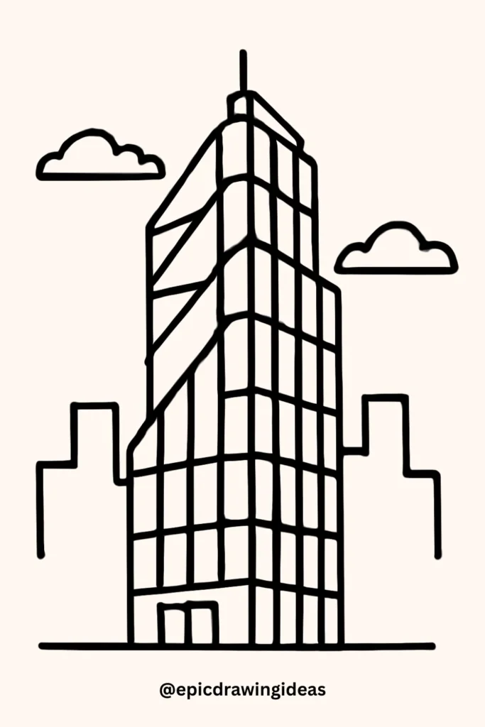 Futuristic Glass and Steel Skyscraper