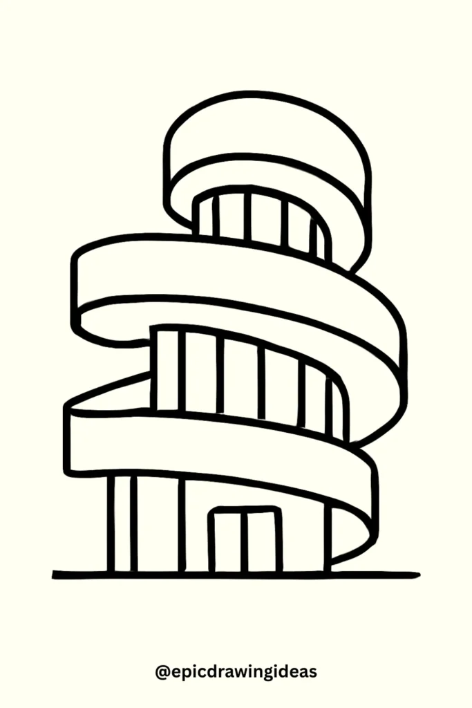 Elegant Spiral Staircase Building