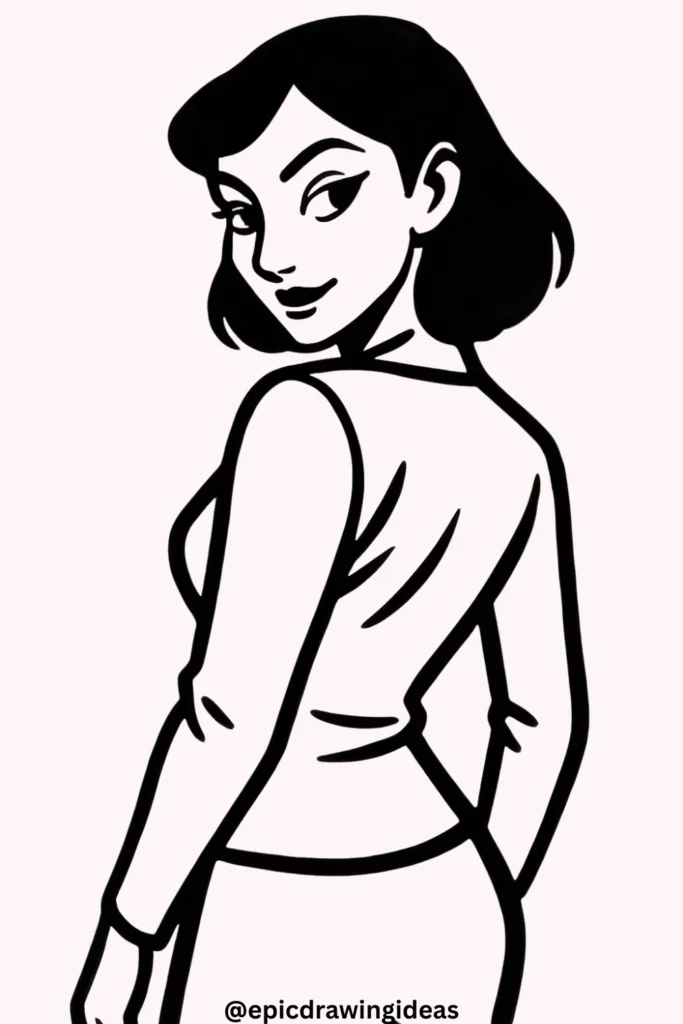 Charming Backwards Glance Pose