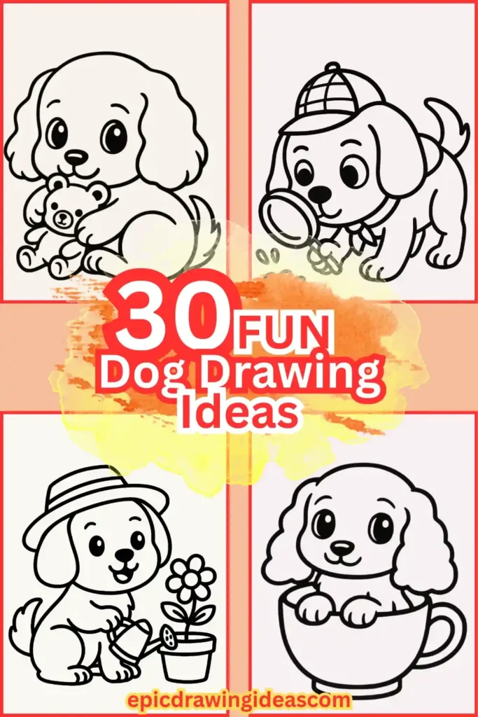 30 Cute Dog Drawing Ideas You’ll Love 2 Dog drawing